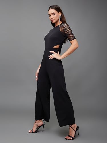 Image of Miss Chase Women's Self Design Cut-Out Georgette Jumpsuit