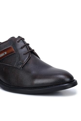 Image of OCIO Shoes Casual Derby Shoes for Men O4326 - Stylish Lace-Up Synthetic Leather Shoes with TPR Sole