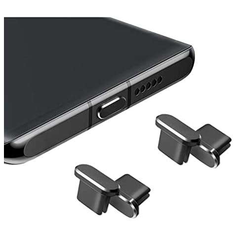 USB C Dust Plug, Type C Charging Port Plug Protector Caps for Samsung Galaxy S20, Note 20, All Type-c Devices (Black-4Pcs) Cover