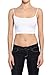 TheMogan Women's Strappy Crop Tank Top Cami Bralette Bra Top White One Size