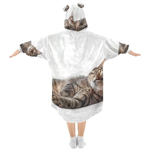 Dachshund Cat Print Meadow Wearable Blanket Kids Teens Girls Sweater 3D Animal Boys Hoodie Oversized Sweatshirt2