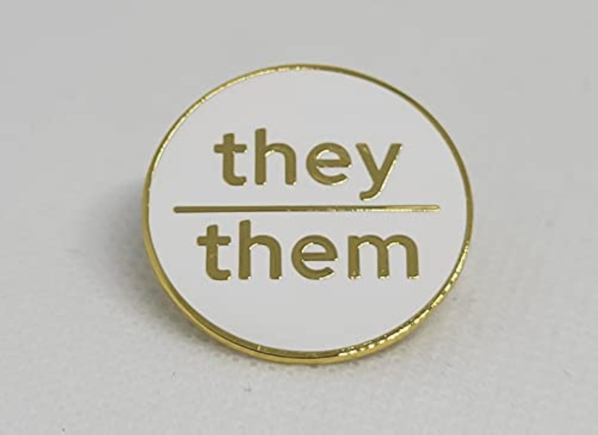 They Them Pronoun Pin, Gold Finish