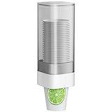 MYITYARD Cup Dispenser, Pull Type Wall Mount Cup Holder for Water Cooler Fit 3oz-5oz Disposable Paper and Plastic Cups, Bathroom Mouthwash Cup Dispenser for Home, Office, Gym, Hospital (White)