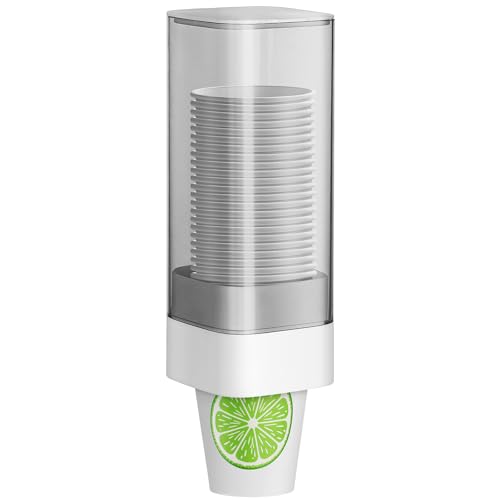 MYITYARD Cup Dispenser, Pull Type Wall Mount Cup Holder for Water Cooler Fit 3oz-5oz Disposable Paper and Plastic Cups, Bathroom Mouthwash Cup Dispenser for Home, Office, Gym, Hospital (White)