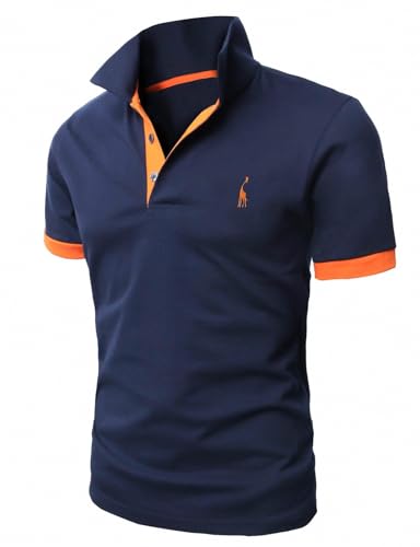 GLESTORE Polo Shirt Men's Short Sleeve Shirt Summer, A1 Marine, XL - Image 2