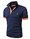 GLESTORE Poloshirt Herren Männer Hemd Herren Kurzarm Giraffe Stickerei T-Shirt Sommer Golf Marine M