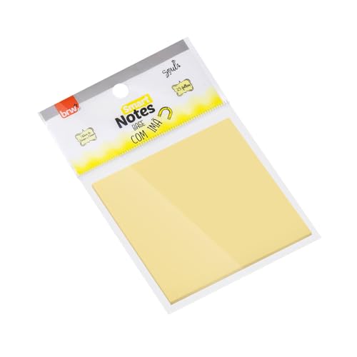BRW Bloco Adesivo Smart Notes 76x76mm Amarelo Pastel Base Imã 25 Folhas