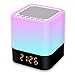 Luz Nocturna Altavoz Bluetooth, Gingbiss Lámpara Táctil Que Cambia de Color, Luz de Noche RGB Regulable, Reloj Despertador Digital, Regalos Comunion para Niños Adolescentes
