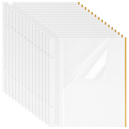 BENECREAT, 15 páginas autoadhesivas para álbum de fotos blanco, tamaño grande 12,4 x 10,6 pulgadas, recambio para scrapbook con agujeros preperforados para libros de recuerdos de bodas y exhibición de fotos miniatura 1