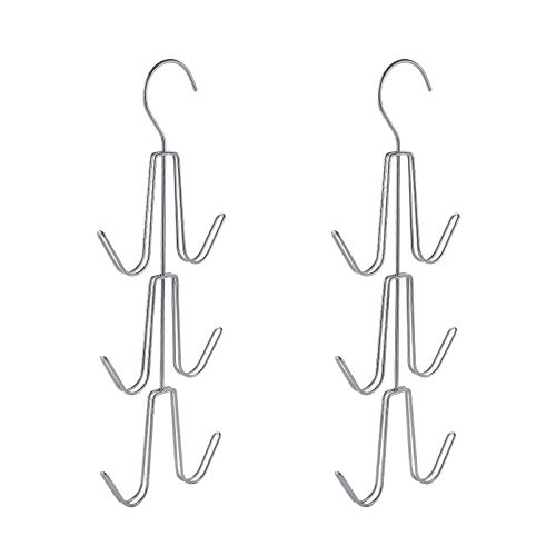 ZEDODIER Purses Handbags Hangers, Purse Handbag Holder 2 Pack Silver Metal Space Saving Hangers Bags Handbags Storage Organizer, Closet Organization for Purses Handbags Backpacks Tank Tops Belts