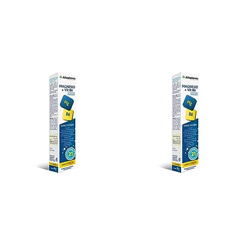 Arkopharma Magnesio + Vitamina B6-21 Comprimidos Efervescentes, Mantenimiento De Los Huesos, Buen Funcionamiento De Los Músculos, Vitaminas para el Cansancio, De Mayor Absorción (Paquete de 2)