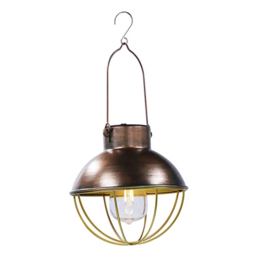 Angoily Luces Decorativas Solares Motorizado Patio Cubierta Decoración Afuera Linternas Solares Colgantes Al Aire Libre Moderno Ligero Luz Colgante Solar Light Brown Hierro Forjado