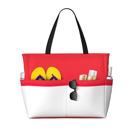 Sac à bandoulière imperméable motif drapeau indonésien en noir taille unique