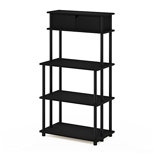 Furinno Turn-N-Tube Kitchen Storage Shelf with Top Cabinet for Kitchen, Dining Room and Home Office, Americano/Black - image 5