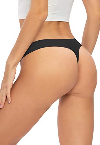 Gneph Low Rise Seamless Thong Women Underwear Stretch Invisible Bikini Thongs Panties Multipack (Leopard-1, M) #TOP2