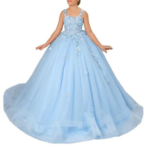 Flower Girl Dresses for Wedding Lace Princess First Communion Formal Dresses Tulle Pageant Ball Gowns