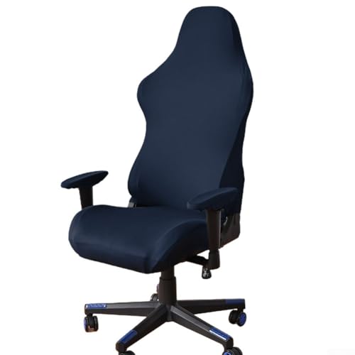 Bulevisiter Funda elástica para silla de juegos, para asiento de oficina, computadora, carreras, protector de elastano con ajuste elástico, compatible con la mayoría de sillones (color: rojo) (azul