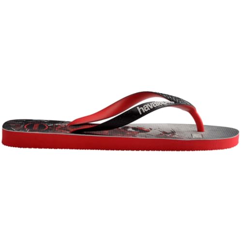 Chinelo Top Marvel, Havaianas, Criança Unissex, Vermelho Rubi/Preto, 25/26