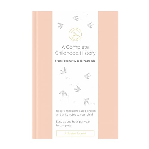 Promptly Journals, A Complete Childhood History: From Pregnancy to 18 Years Old (Country Peach, Orange, Leatherette) | Baby Book and Pregnancy Journal | Baby Memory Book