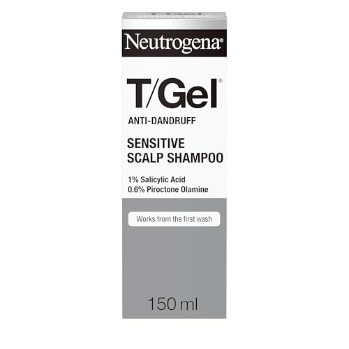 Neutrogena T/Gel Anti Dandruff Shampoo for Sensitive Scalp (1x 150ml), Daily Anti-Dandruff Shampoo with Salicylic Acid, Fragrance-Free, for Sensitive Skin to Fight Dandruff from First Wash