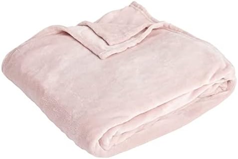 wilko Pink Supersoft Throw Soft, 100% Polyester Washable Soft Fleece Throw, 200 x 200cm