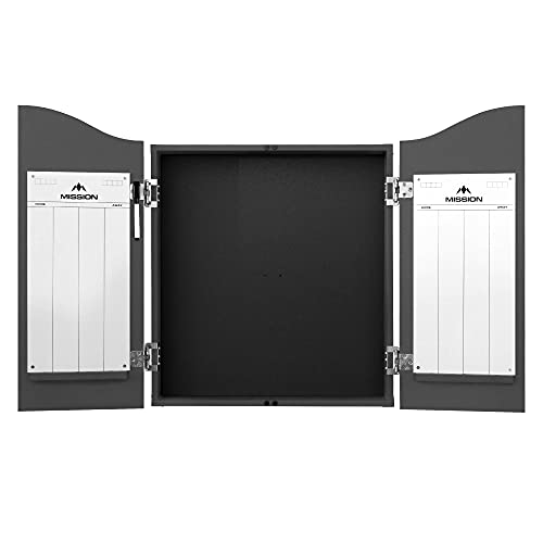 Mission Darts CAB017 | Armoire de fléchettes de luxe robuste avec marqueurs Gris