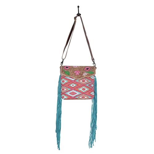 Myra Bag Floral Pink Hand-Tooled Bag S-46994