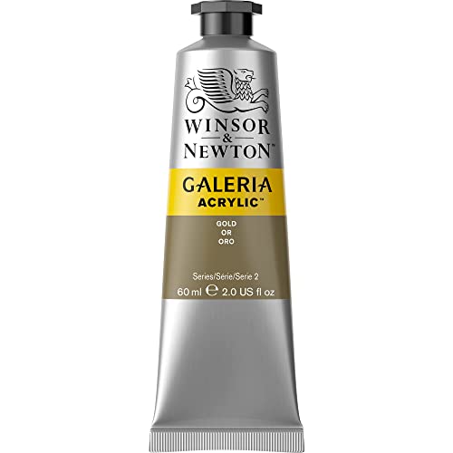 Image of Winsor & Newton Galeria Acrylic Colour - Tube of 60 ML - Gold (283) - Highly Pigmented Lightfast Artists' Acrylic Paints for Canvas, Wood, Fabric & Paper - More Colours Available