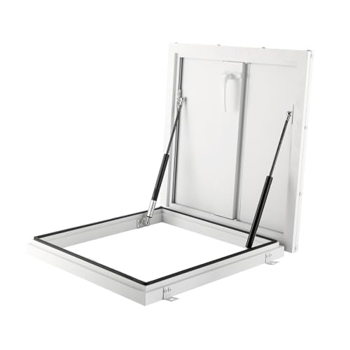 Roof Hatch Cover Aluminum Frame Galvanized Sheet Roof Skylight Window with Hydraulic Support Rod and Handle for Home Attic Basement Commercial Use(80 * 80cm)