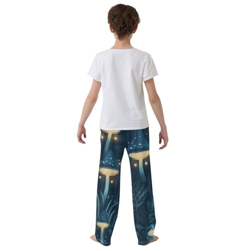 ZZXXB Bright Mushrooms Boys Long Pants Soft Trousers Elastic Waist Kids Lounge Bottoms with Pockets S-XL3