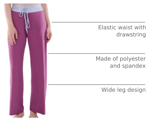 Image of NEWCOSPLAY Women's Comfy Pajama Pants Casual Drawstring Palazzo Lounge Wide Leg Pants