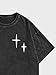 Verdusa Men's Letter Graphic Drop Shoulder T Shirts Casual Round Neck Tee Top Black Medium