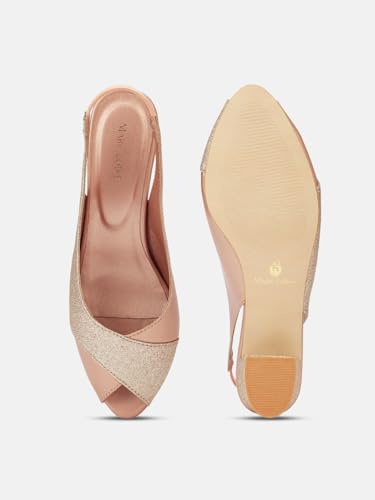 Marc Loire Women's Slip On Shimmer Peep Toes Block Heel Fashion Sandals for Casual, Outdoor, Party and Holidays - Image 4