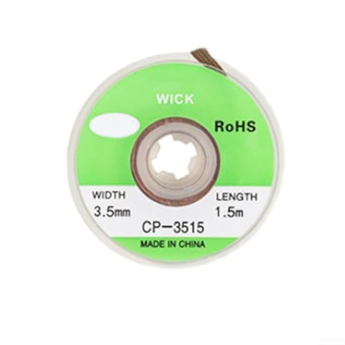 Shophubio Outil à dessouder de fil de cuivre pour réparation électronique – Soudure, absorbeur de soudure PCB, tresse de cuivre étamé, tresse à dessouder de 1,5 m (CP-3515)