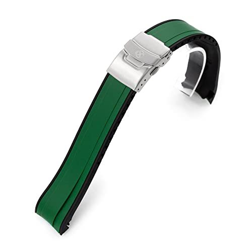 Bracelet montre StrapXPro caoutchouc vert durable étanche pour Seiko 5KX SSK001