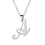 PROSTEEL A Necklace Initial Necklaces Neckless for Teen Girls 20inch Letter Chain A Necklace Simple Jewelry for Women