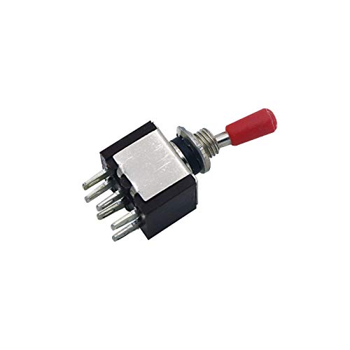 Electronic Spices 6 Pin 2 Way Toggle Switch 3A/5A AC 250V/125V DPDT On Off, 250v for Guitar Car Electrical DIY Pack of 5
