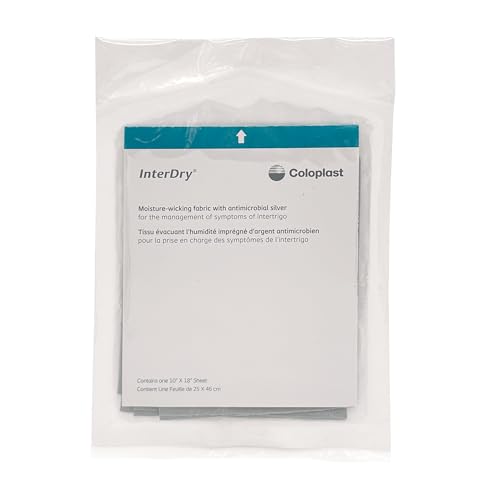 InterDry Moisture-Wicking Fabric with Silver Manages Moisture & Friction in Skin Folds 1 sheet 10 by 18