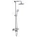 Produktbild Hausbath Regal Duschsystem Sets mit Thermostat Duschset mit Rainshower Duscharmatur Handbrause Duschkopf Regendusche Dusche Armatur Badewanne Badezimmer (Eckig Thermostat mit Wasserhahn)
