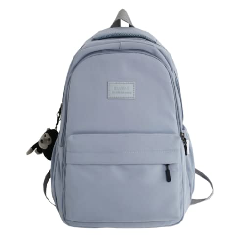QQYG Mochila de nailon impermeable para mujer, mochila para niñas, mochila para la universidad coreana, mochila para ordenador portátil,Blue,32*13*45cm Cover
