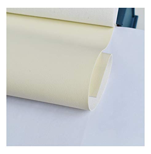 Tissu en simili cuir PU souple lait blanc 1.37x3m pour tapisserie et canapé - 2