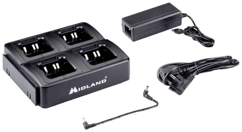 Cargador múltiple Midland 4 posiciones con base de carga simultánea inteligente