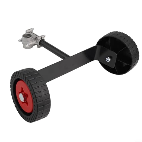 Juego de ruedas de soporte para cortacésped con altura ajustable, ruedas de metal y plástico resistentes para deshierbe de jardín y reparación de carreteras (26)