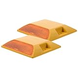 HOMSFOU Reflektierende Fahrbahnmarkierungen 2 Stück Kunststoff Einfahrtsreflektoren für Bürgersteige und Terrassen als Straßenrandmarkierung