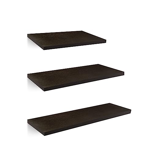 Organización Del Hogar, Home Redlemon 3 Repisas Flotantes de Madera de Diferente Tamaño (30-40-50cm x 15cm), Set de 3 Estantes Minimalistas para Decoración de Cocina, Baño, Sala, Cuarto....