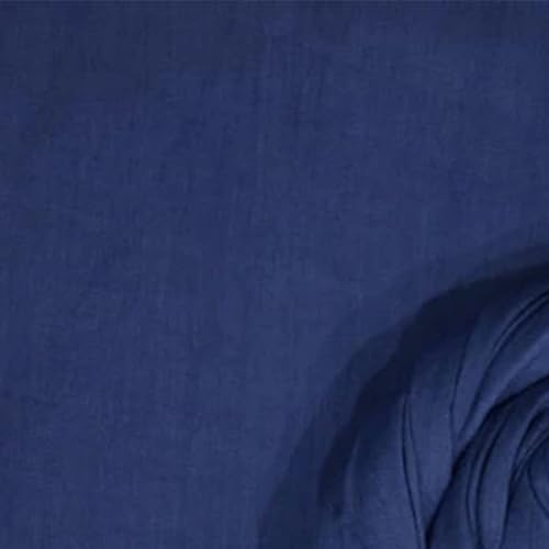 Image of 100% Pure Cotton Mulmul Fabric Material | Reusable Ultra Fine Mulmul Fabric | Lightweight Soft Smooth Piece Linning, Stole, Dupatta, Cushion Pillow Cover (Marlin Blue, 2.5 Meters)