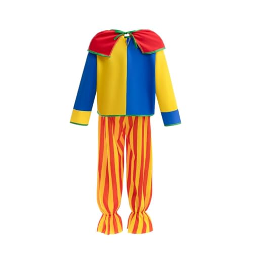 Lito Angels Clown Halloween Costume Fancy Dress Up with Red Rainbow Wig for Kids Boys or Girls Age 5-6 Years (Tag Number 0S) - Image 2