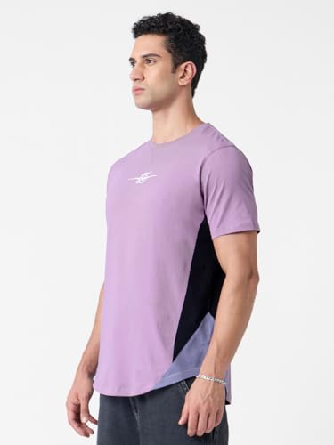 Image of The Souled Store Naruto: Sasuke Men and Boys Short Sleeves Round Neck Purple Graphic Printed Cotton Regular Fit T-Shirts