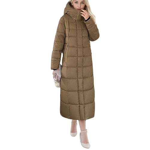 Manteau hiver femme extra long parka coupe-vent avec poches doudoune épaisse contre le gel