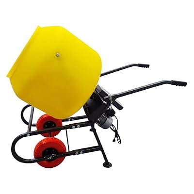 HayWHNKN 6 Cu.Ft Electric Concrete Mixer Portable Cement Mixing Machine 3 Steel Blades with Wheels for Cement Sand Rack Polyethylene Drums